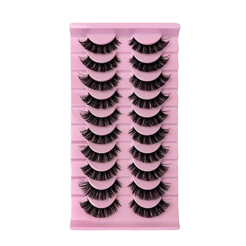 10 Pairs Faux Mink Strip Lashes – Soft Fluffy Full Strip False Eyelashes, Natural Volume Reusable Eye Lashes Pack for Everyday Wear